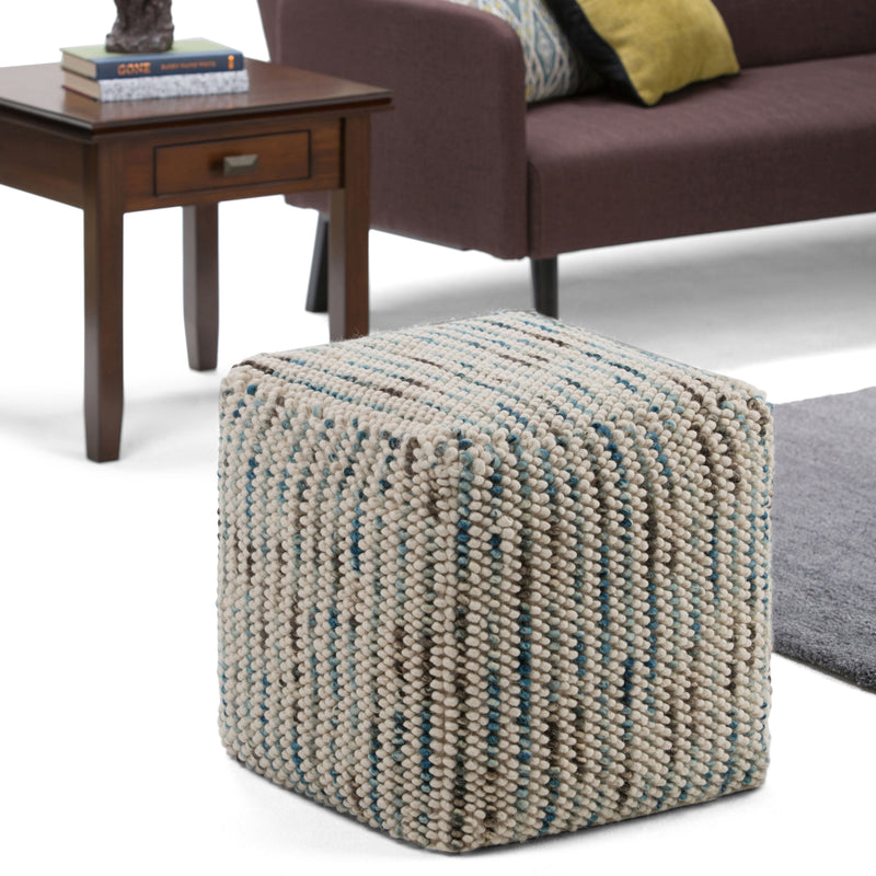 Zoey - Handcrafted Woven Cube Pouf