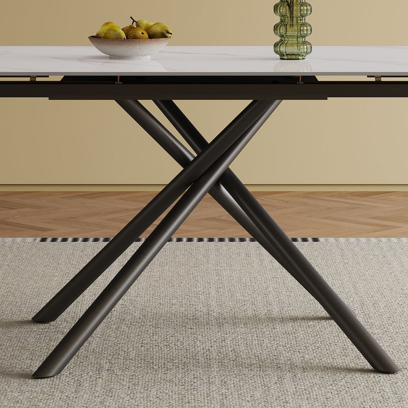 Modern Retractable Sintered Stone Dining Table