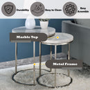 Zaidee - Nesting Table Set - Marble Top & Nickel