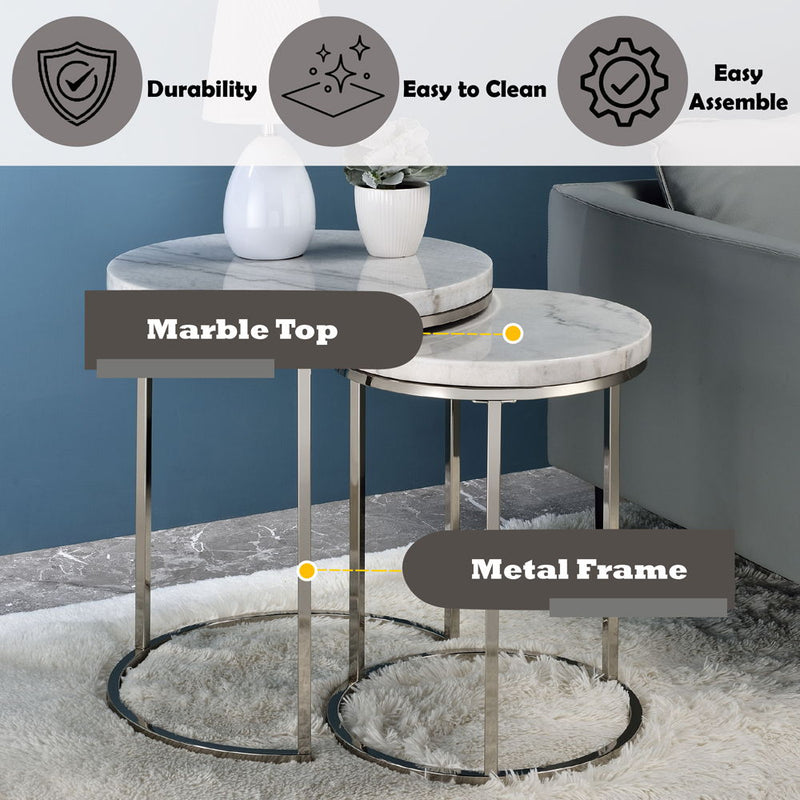 Zaidee - Nesting Table Set - Nickel
