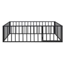 Metal Floor Bed Frame With Fence And Door