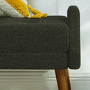 Modern Living Room Bench With Looped Yarn Fabric And Rubber Wooden Legs