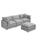 Contemporary Modular Sectional Sofa Set With Movable Ottoman