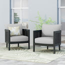 Outdoor Acacia Wood Club Chairs With Cushions