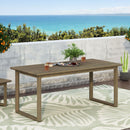 Rustic Nash Dining Table With Slat Design - Gray