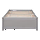 Twin Bed with 2 Drawers, Solid Wood, No Box Spring Needed ,Grey(New SKU:W504P149041)