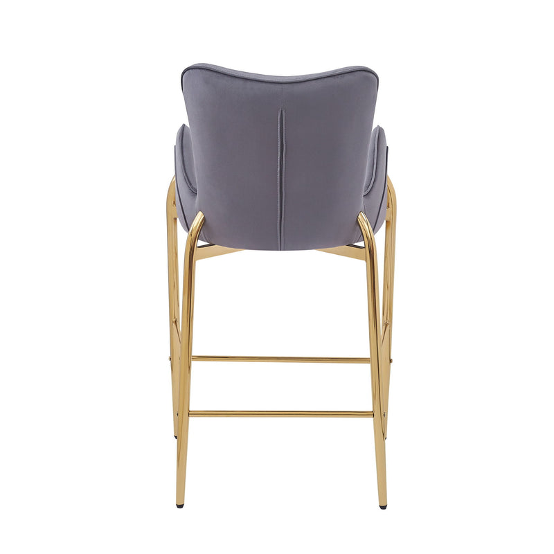 Velvet Fabric Counter Height Bar Stools (Set of 2)