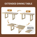Extendable Dining Set, Farmhouse Extendable Table With Upholstered Chairs