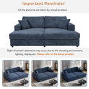 Oversized Loveseat Chaise With 2 USB Ports, 2 Cup Holders And 2 Throw Pillows