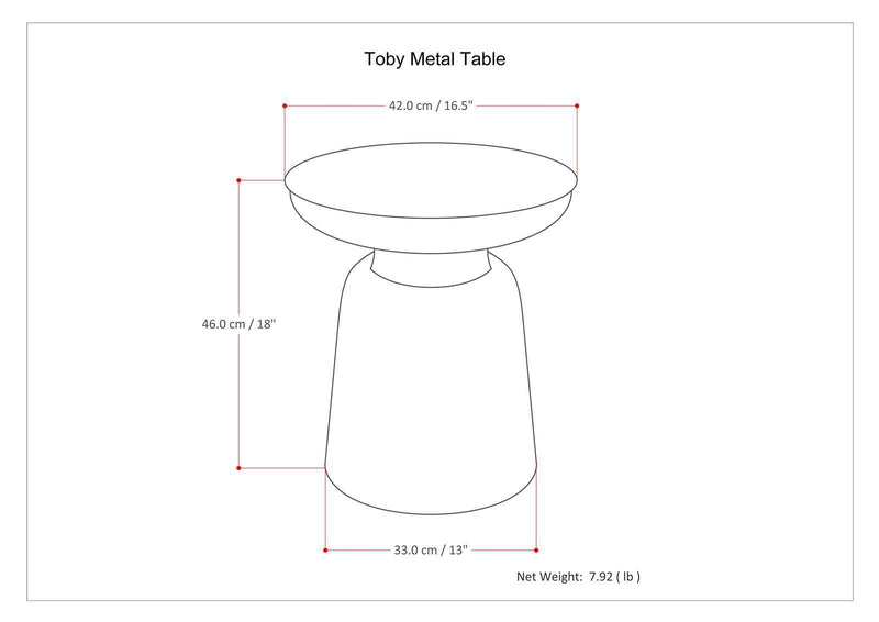 Toby - Handcrafted Metal Accent Table