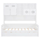 Daybed With All-In-One Cabinet And Shelf