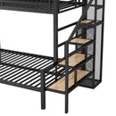 Metal Bunk Bed With Storage Staircase And Open Wardrobe