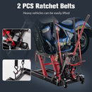 Hydraulic Motorcycle Lift Jack With 1500 Lbs Capacity And Foot-Operated Scissor Lift - Red