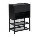 Platform Bed With 2 Tier Storage Shelves, Storage Cabinet