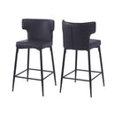 Modern Bar Stools With Upholstery And Metal Footrest (Set of 2)