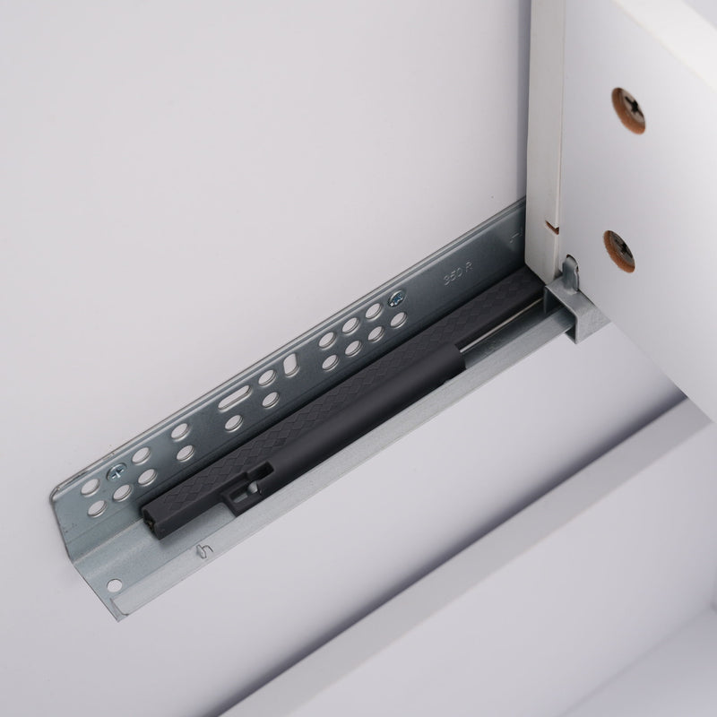 Fluted Bathroom Vanity With Ceramic Sink, Soft Close Slides