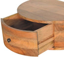 Large Wall Mounted Rounded Bedside Table - Beige