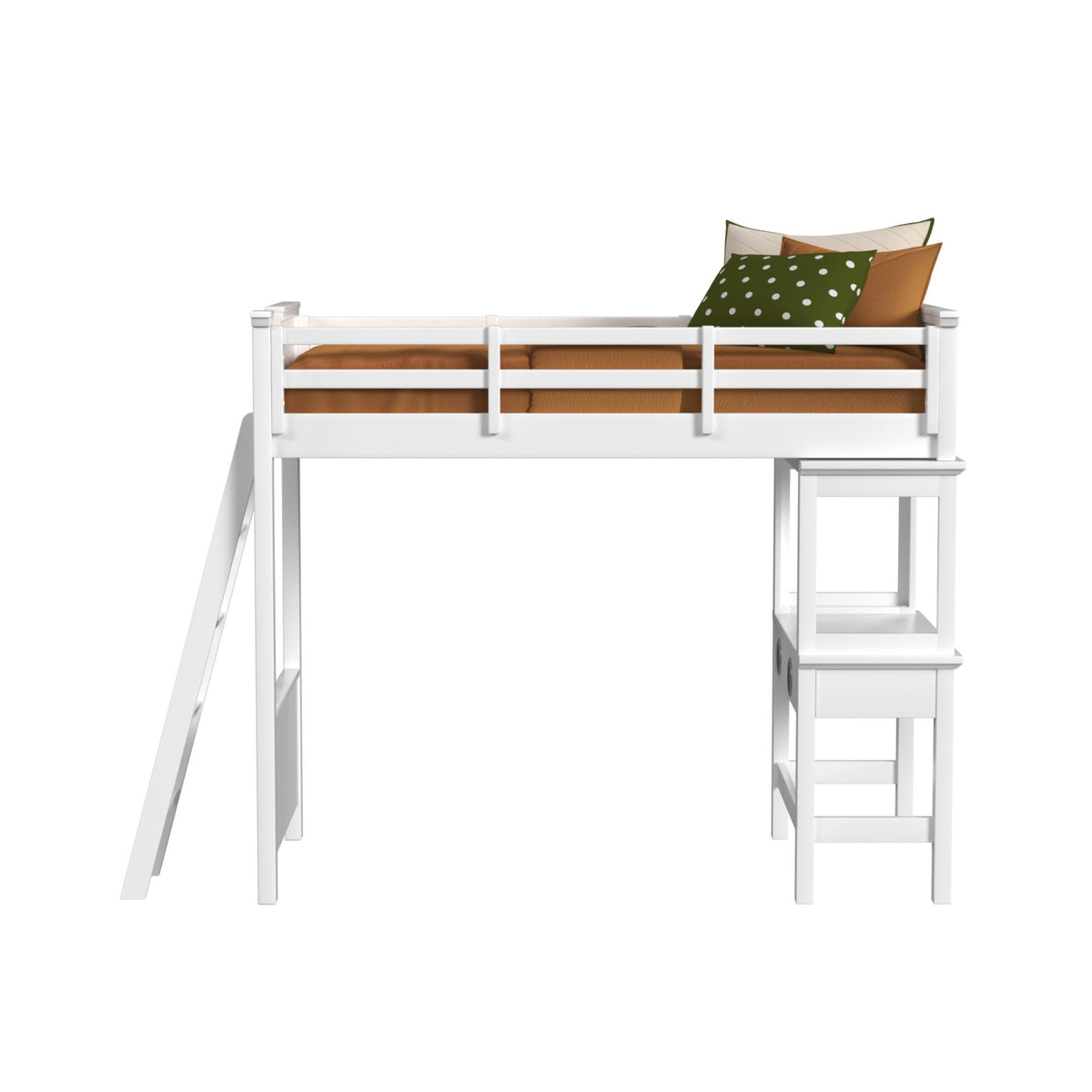 Hampton Kids Loft With Ladder And Desk With Speaker in Black by Elements International, view 6