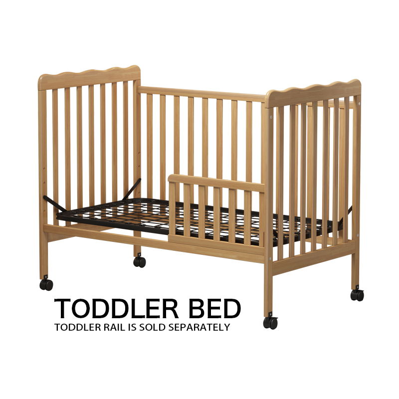 Crib 3 In 1 Convertible, Made Of Sustainable Pinewood, Non Toxic Finish, Comes With Locking Wheels, Wooden Nursery Furniture