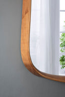 Irrgeular Mirror With Wood Frame, Wall Mirror For Living Room Bathroom Entryway - Brown
