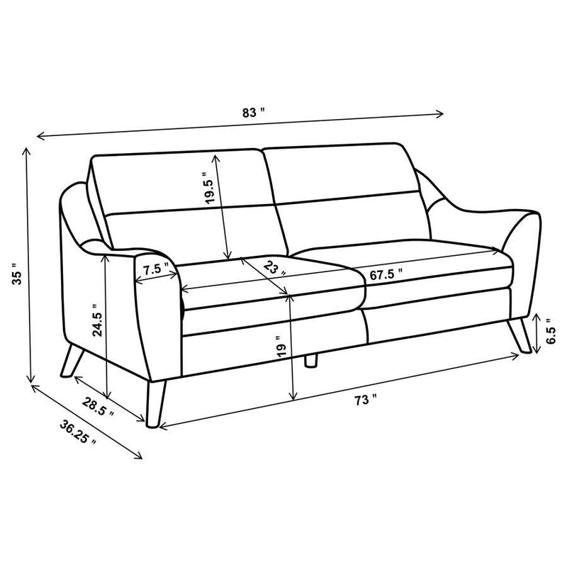 Gano - Upholstered Sloped Arm Sofa Set