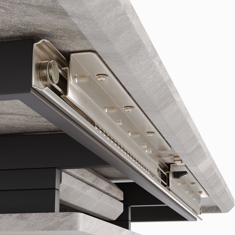 Modern Mid-Century Gray Dining Table Set With Extendable Design