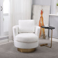 Barrel Chair, Swivel Accent Chairs Armchair For Living Room, Reading Chairs For Bedroom Comfy, Round Barrel Chairs With Gold Stainless Steel Base