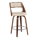 Cecina - Mid-Century Modern Fixed Height Counter Stool With Swivel And Round Footrest (Set of 2)