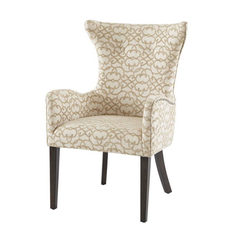 Angelica - Dining Arm Chair With Bronze Nailhead Trim (Set of 2) - Tan