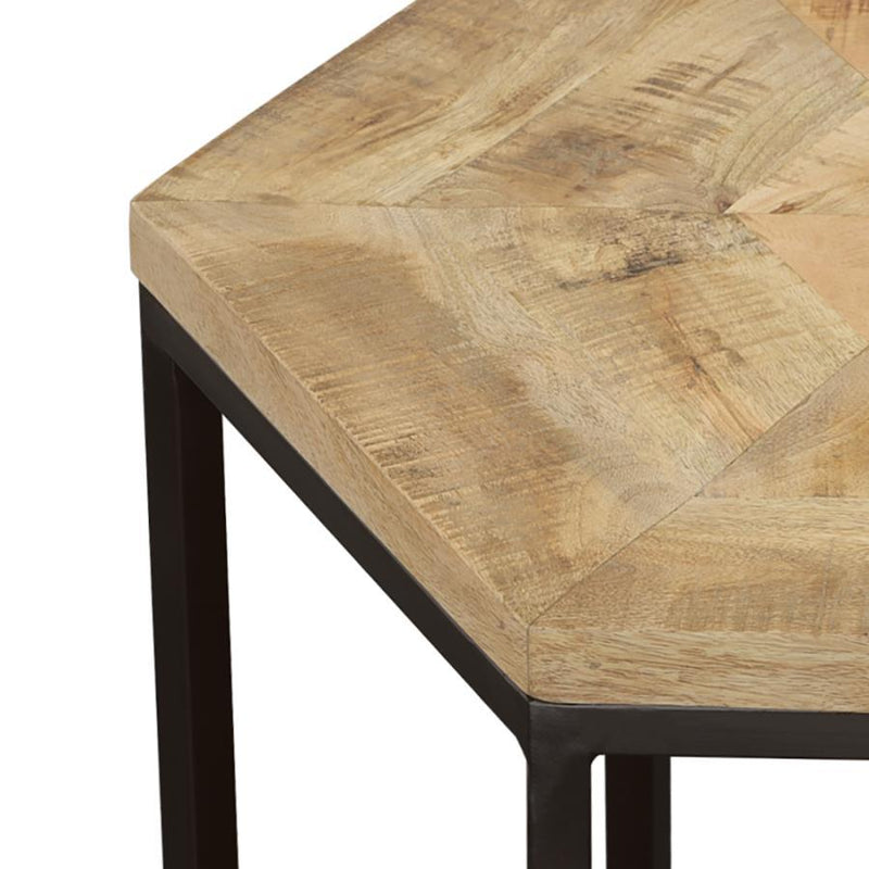 Adger - 2 Piece Hexagon Nesting Tables - Natural And Black
