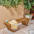 Gloaming - Outdoor Bench With Slat Design And Triangular Base