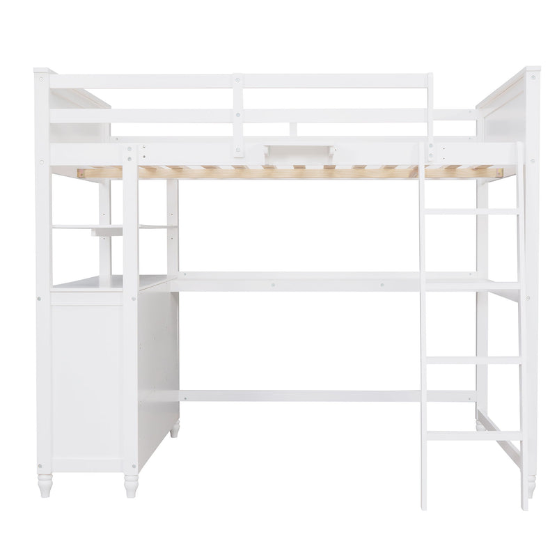 Loft Bed With Drawers With Desk And Shelves