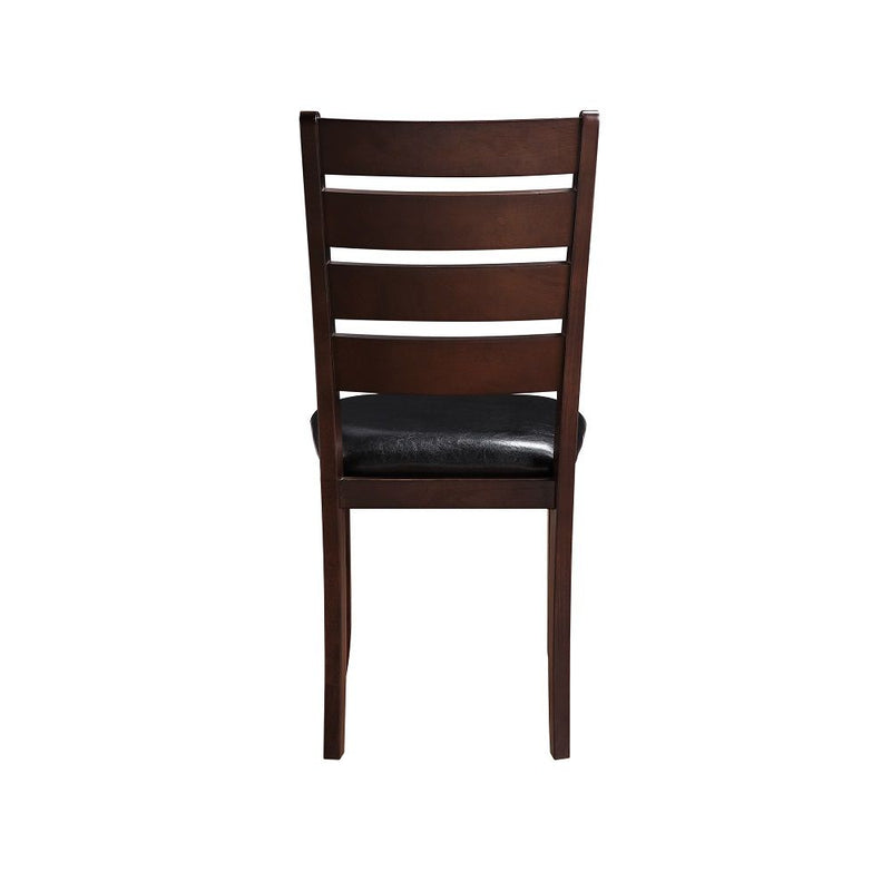 Urbana - Side Chair (Set of 2) - Black Synthetic Leather & Cherry Finish