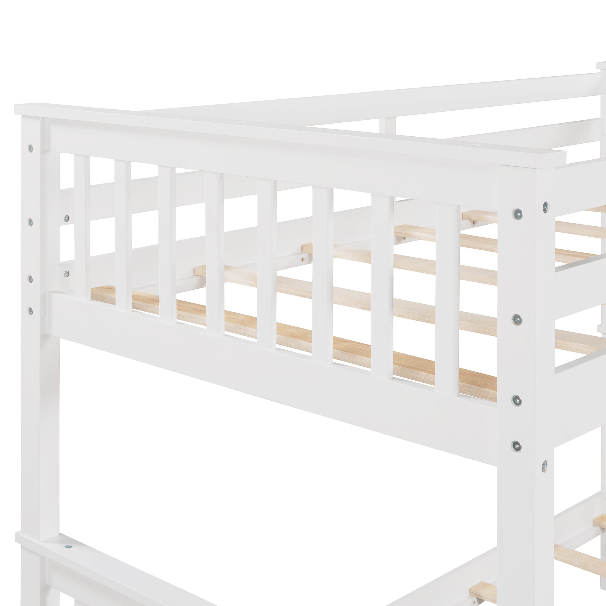Twin-Over-Twin Bunk Bed with Ladders and Two Storage Drawers (White)(OLD SKU:LT000265AAK) - Atlantic Fine Furniture Melbourne FL