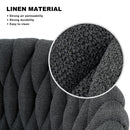 Modern Simple Linen Dining Chair With Plated Metal Legs (Set of 2)