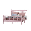 Queen Size Wood Platform Bed with Gourd Shaped Headboard and Footboard,Pink