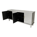 4 Door Cabinet With Adjustable Shelves, Large Storage For Living Room - Champagne