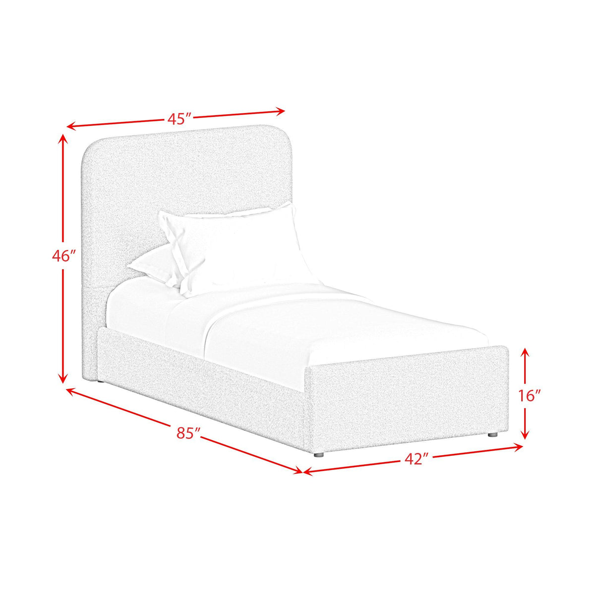 Stellar Upholstered Bed With 13 Slats in Beige by Elements International, view 3