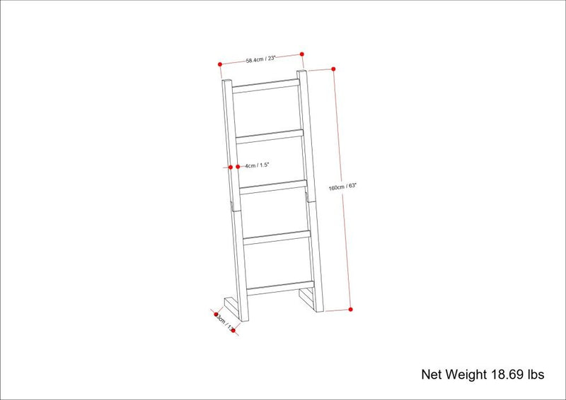 Bray - Bath Towel And Blanket Ladder Shelf - Natural Walnut