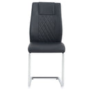 Modern Dining Chairs With Padded Seat, Metal Legs