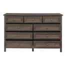 Rustic Storage Dresser With 9 Drawers And Silver Handle