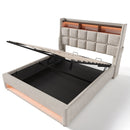 Upholstered Platform Bed With A Hydraulic Storage System, LED And USB Charging (Without Mattress)