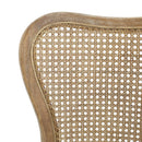 Classic Retro Dining Chair (Set of 2) With Rattan Backrest - Dark Brown / Beige