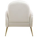 Modern Accent Chair With Metal Legs, Snowflake Fabric Armchair