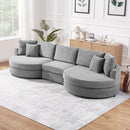 Modern 3 Seater Upholstered Sofa With Curved Design