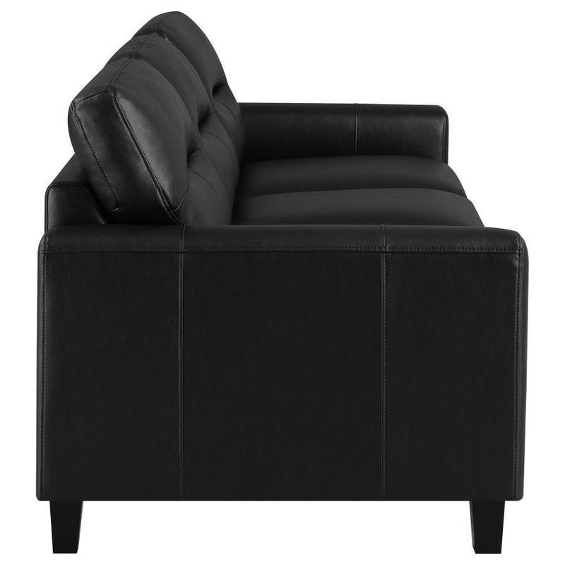 Scotland - Faux Leather Upholstered Track Arm Sofa