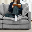 Modular L-Shaped Sectional Sofa With Movable Ottoman