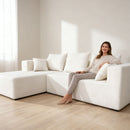 Modular Corner Sofa With Soft Linen Fabric