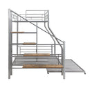 Metal Bunk Bed With Trundle And Storage Staircase