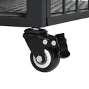 Outdoor Kitchen Island With Storage, Cooking Station, Grill Cart, Foldable Tabletop, And Bottle Opener - Dark Brown